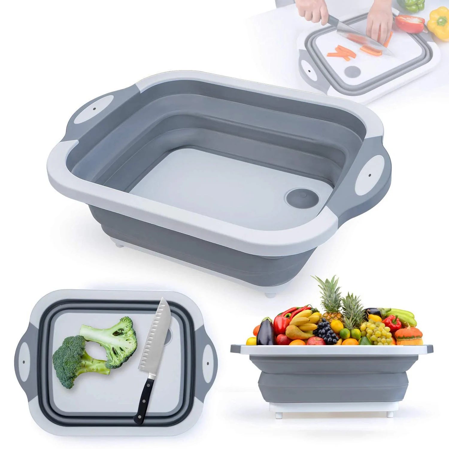 0098L COLLAPSIBLE CUTTING BOARD WITH DISH TUB BASKET For Kitchen Use ( 1 Pcs )  0098L COLLAPSIBLE CUTTING BOARD WITH DISH TUB BASKET For Kitchen Use ( 1 Pcs )